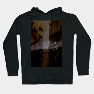 Special processing. HIgh buildings, like in night dreams. Loneliness and sadness. Hoodie